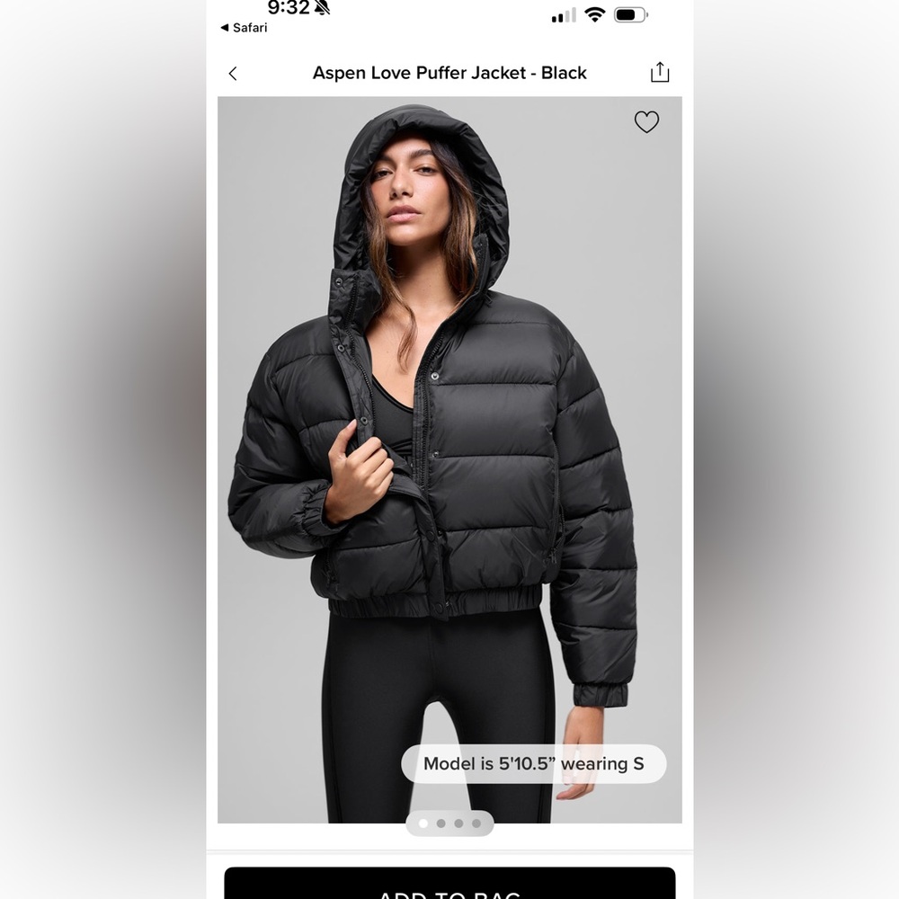 ALO Yoga Black Puffer Jacket - Picture 9 of 9